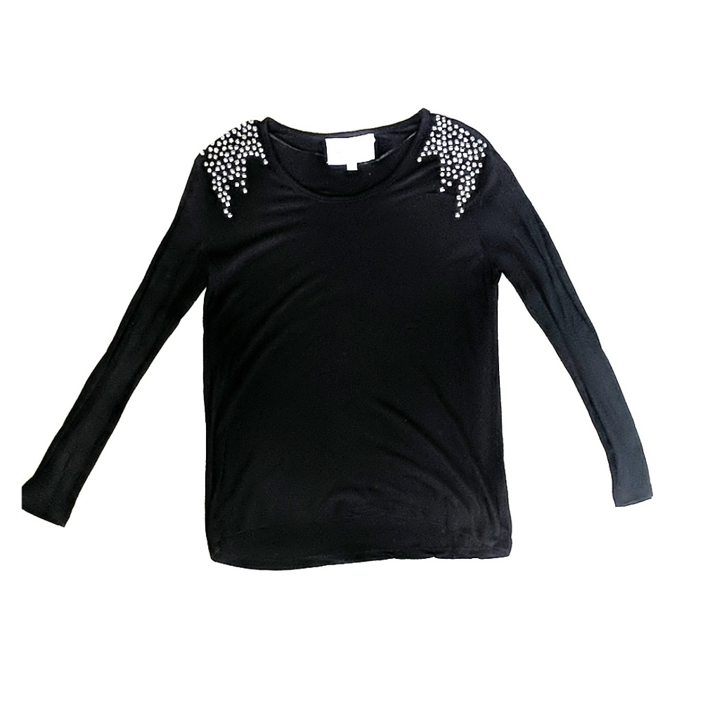 Black knit long-sleeve top